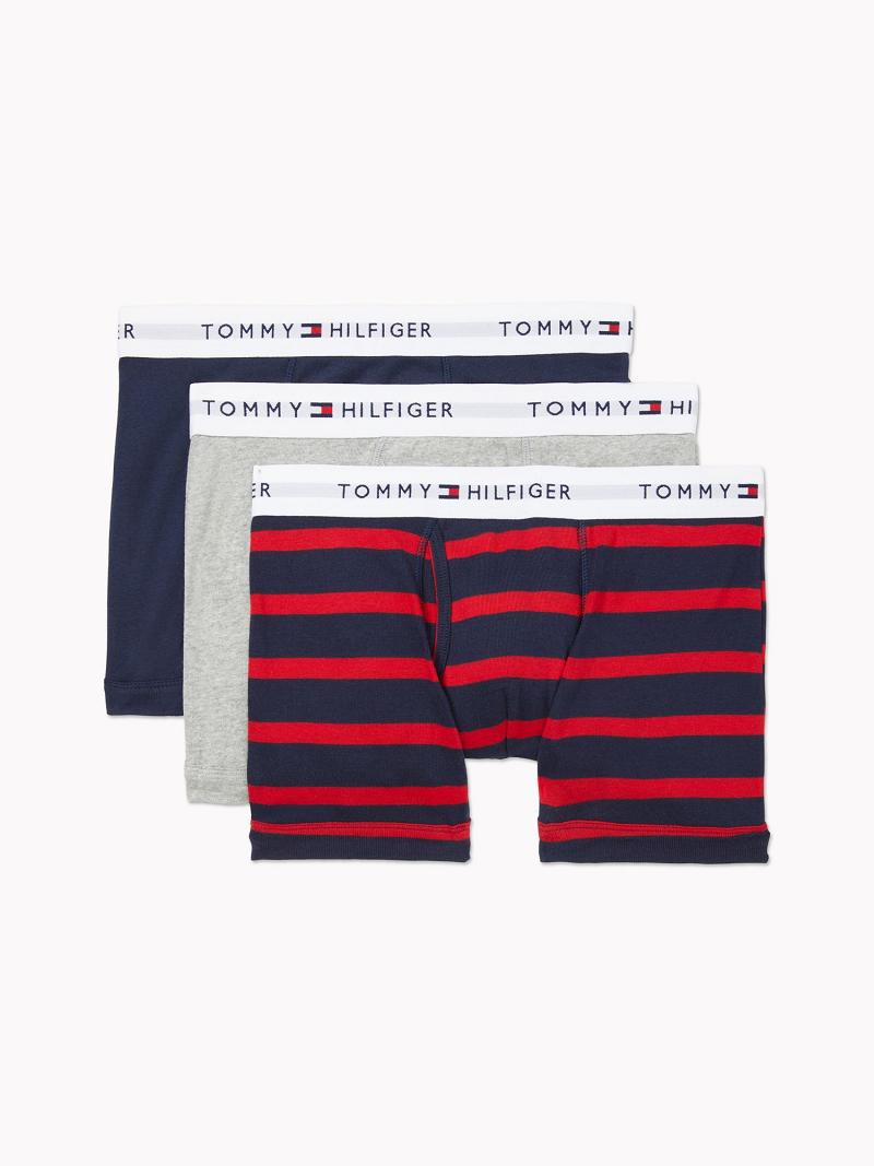 Férfi Tommy Hilfiger Pamut classics trunk 3pk Trunks Szürke | HU 1278OKI